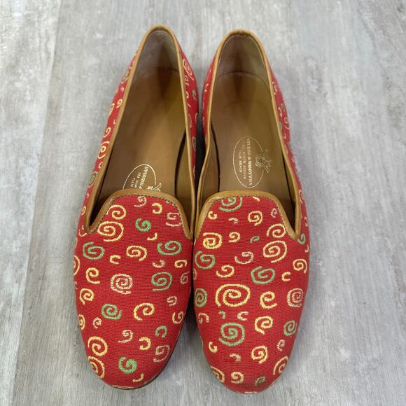 Stubbs & Wooten Spiral Print slipper Loafers Size 8 AA - Picture 2 of 7